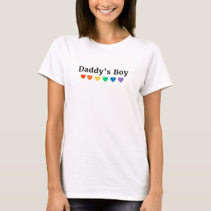 Daddy's Boy, Pride Rainbow Hearts, Funny Cool LGBT T-Shirt