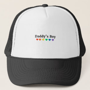 Daddy's Boy, Pride Rainbow Hearts, Funny Cool LGBT Truckerkappe