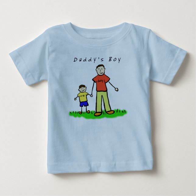 Daddy's Boy T - Shirt (Brünett Zeichnend beide Sei (Vorderseite)