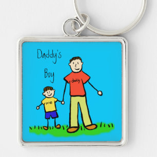 Daddy's Boy Vater and Son Family Zeichnend Schlüss Schlüsselanhänger
