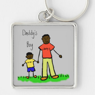 Daddy's Boy Vater and Son Family Zeichnend Schlüss Schlüsselanhänger