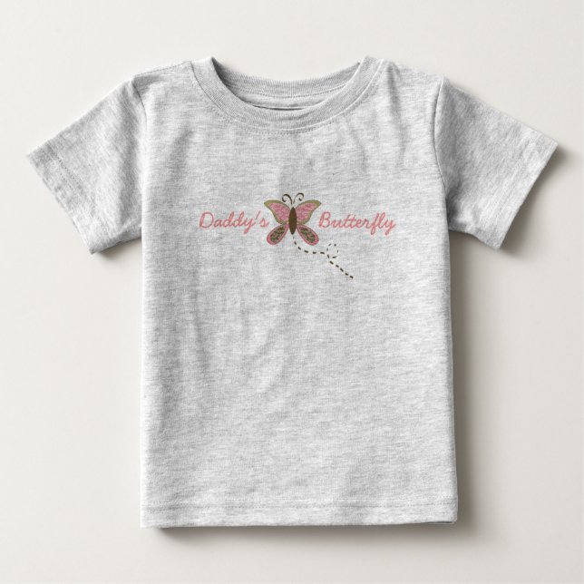 Daddy's Butterfly Säugling Girl Bio Baby T-shirt (Vorderseite)