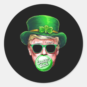 Daddys Ck Trump St. Patrick's Day Glücks-Kleeblatt Runder Aufkleber