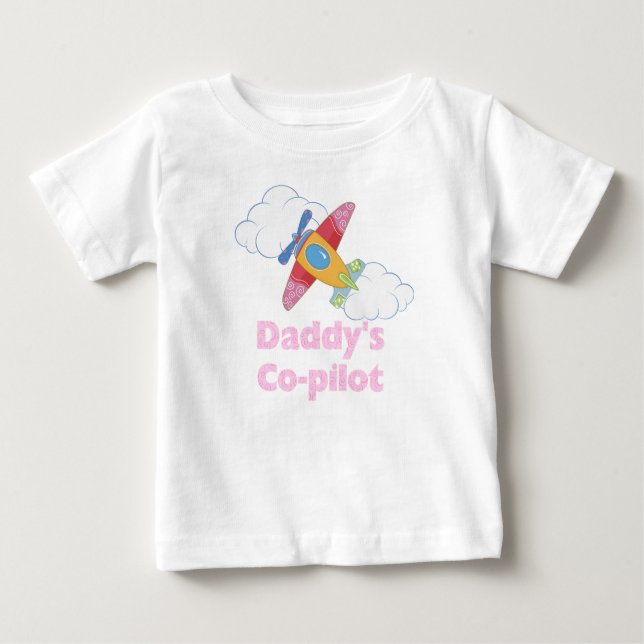 Daddy's Co-Pilot (Mädchen) Baby T-shirt (Vorderseite)