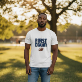 Daddys erstes Jahr First Down Football Navy Blau T-Shirt