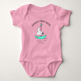 Daddy's First Mate Sailboat Baby Girl Strampler
