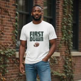 Daddy's First Year Down Football Graphic T-Shirt