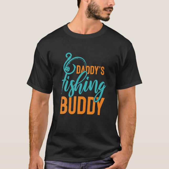 Daddy's Fishing Buddy Fisherman Design for Childre T-Shirt (Vorderseite)