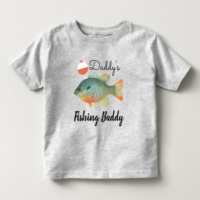 Daddys Fishing Buddy Kleinkind T-shirt (Vorderseite)