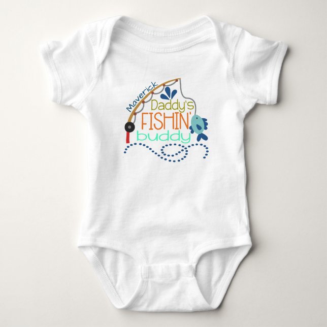 Daddy's Fishing Buddy Personalisiertes Baby Strampler (Vorderseite)
