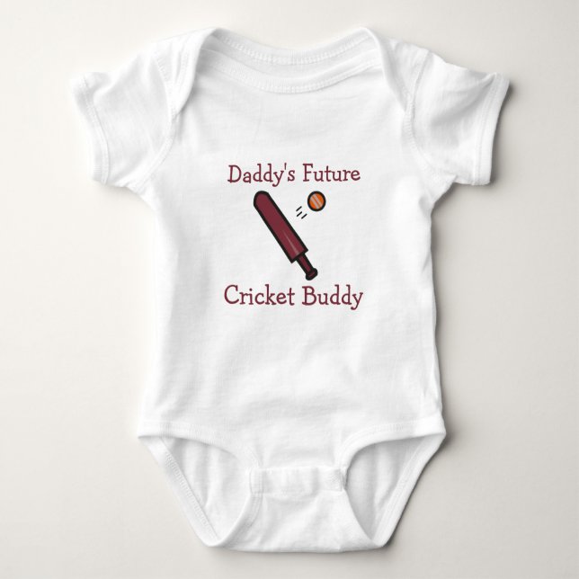 Daddy's Future Cricket Buddy | Custom Cricket Baby Strampler (Vorderseite)