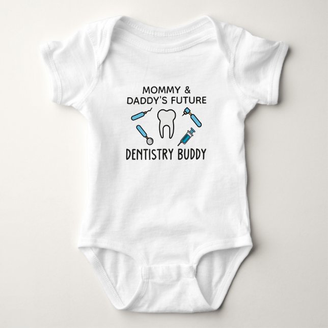Daddy's Future Dentistry Buddy Orthodontist Baby Strampler (Vorderseite)