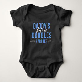 Daddy's Future Doubles Partner Blue Tennis Quote Baby Strampler