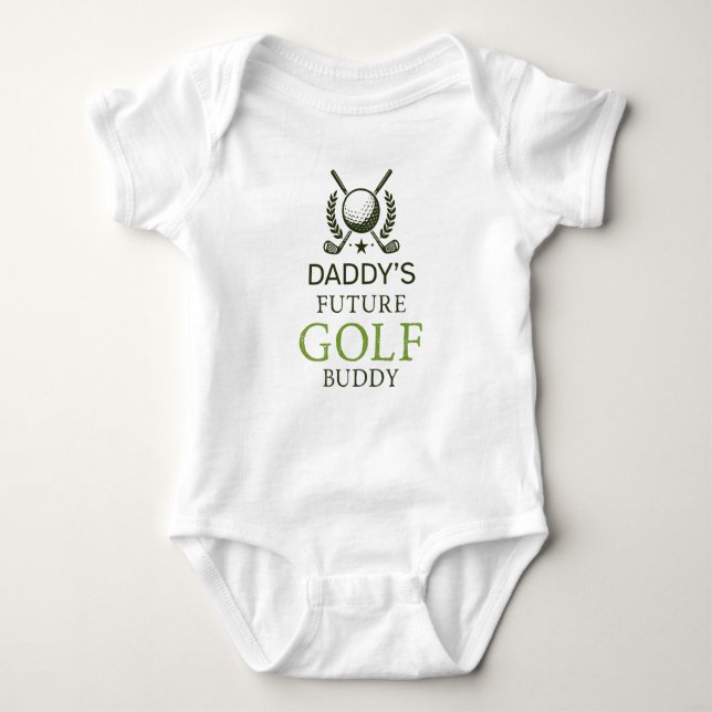 Daddy's Future Golf Buddy Cute Golfing Baby Strampler (Vorderseite)