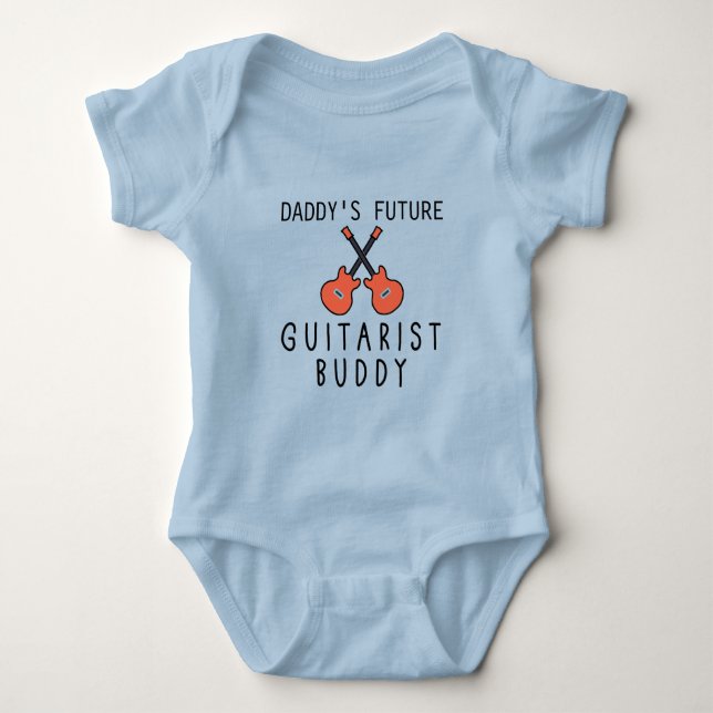 Daddy's Future Guitarist Buddy - Niedlicher Gitarr Baby Strampler (Vorderseite)