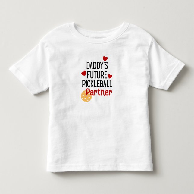 Daddy's Future Pickleball Partner Child Kleinkind T-shirt (Vorderseite)