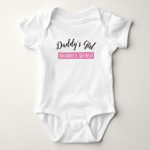 Daddy's Girl, Mommy's Welt Rosa und Schwarz Baby Strampler