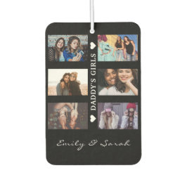 Daddy's Girls Custom 6 Foto Collage & Name Autolufterfrischer