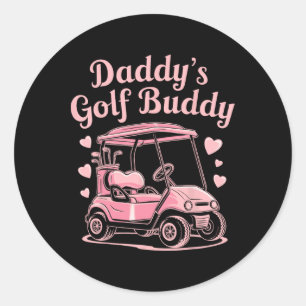 Daddys Golf Buddy Kinder Golfer Vater Frauen Mädch Runder Aufkleber