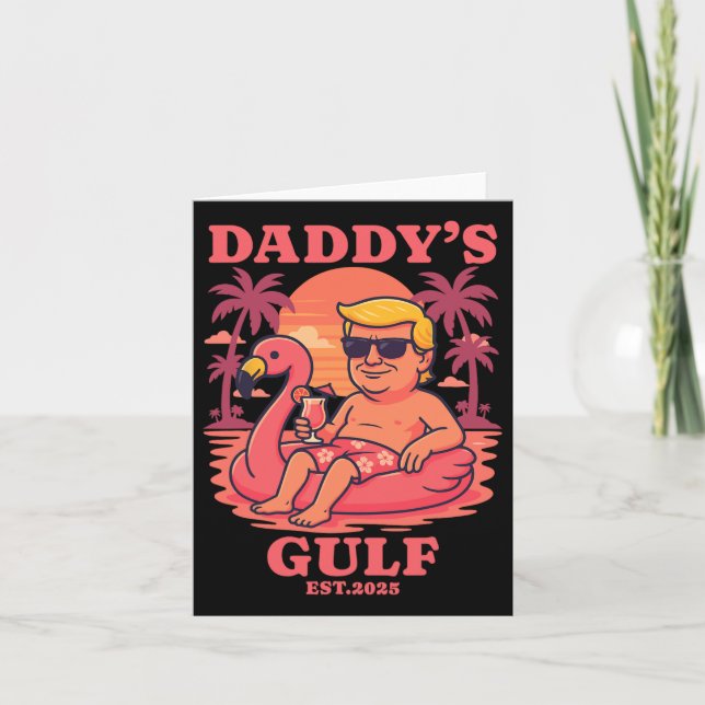 Daddy's Gulf 2025 Funny Daddy Trump Daddys Retro V Karte (Vorderseite)
