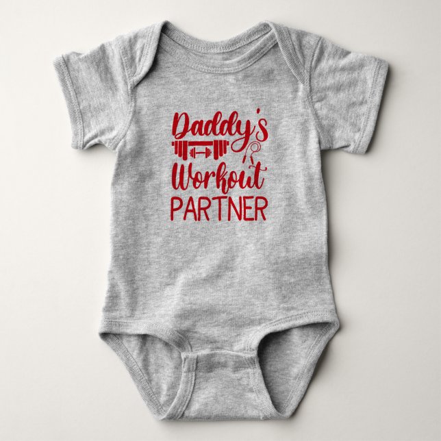 Daddy's Gym Baby Grow Funny Workout Geschenke Baby Strampler (Vorderseite)