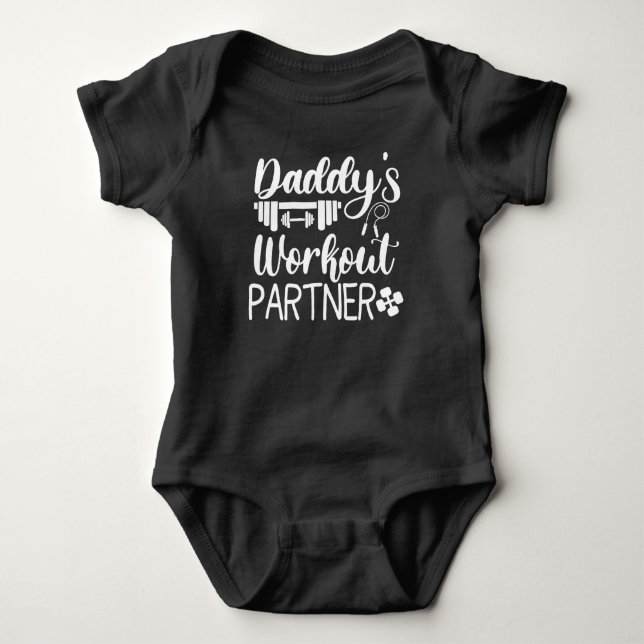 Daddy's Gym Baby Grow Funny Workout Geschenke Baby Strampler (Vorderseite)