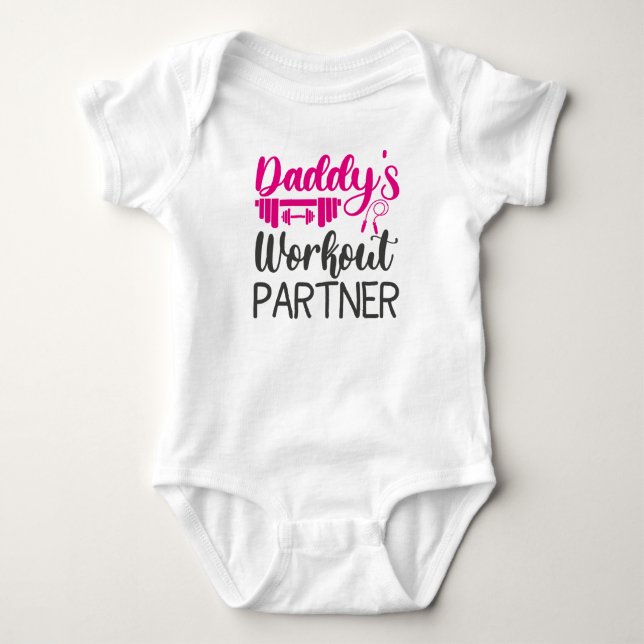 Daddy's Gym Baby Grow Funny Workout Geschenke Baby Strampler (Vorderseite)