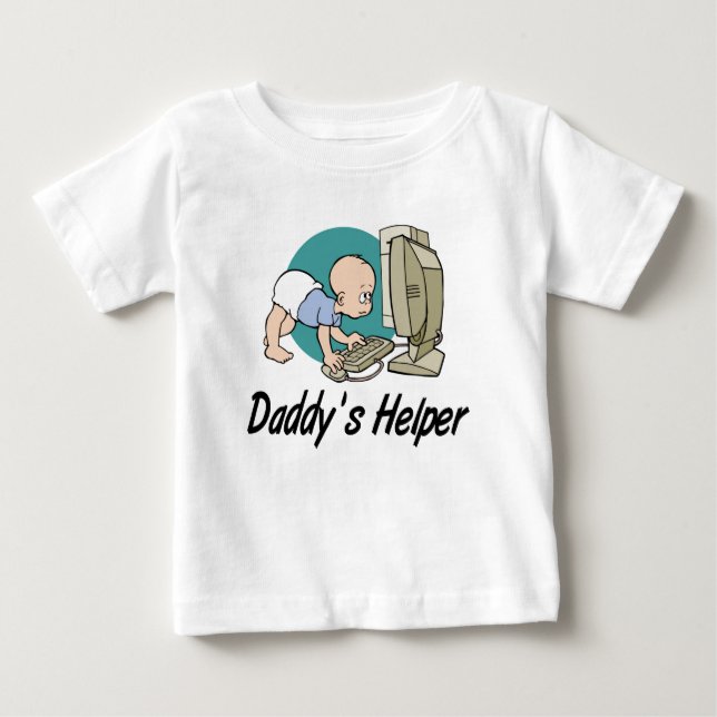 Daddy's Helper Computer Baby T-shirt (Vorderseite)