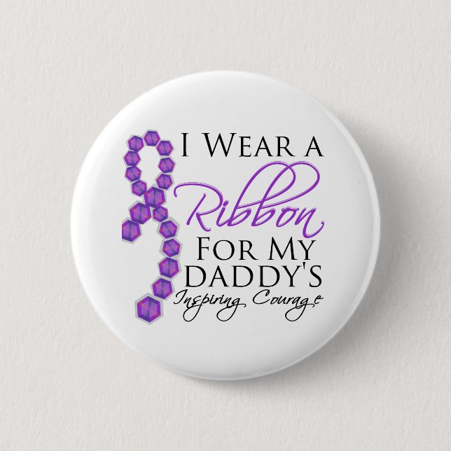 Daddys Inspirierend Mut - Bauchspeicheldrüsenkrebs Button (Vorderseite)
