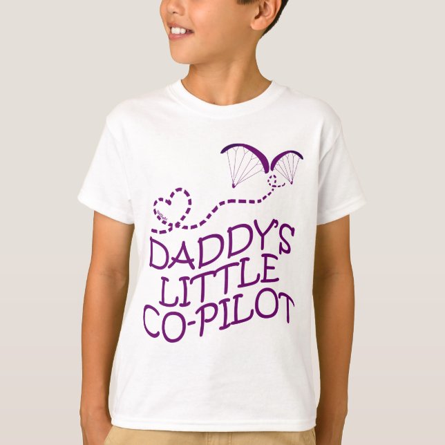 Daddys kleine Co-Pilot-Gleitschirmkids T-Shirt (Vorderseite)