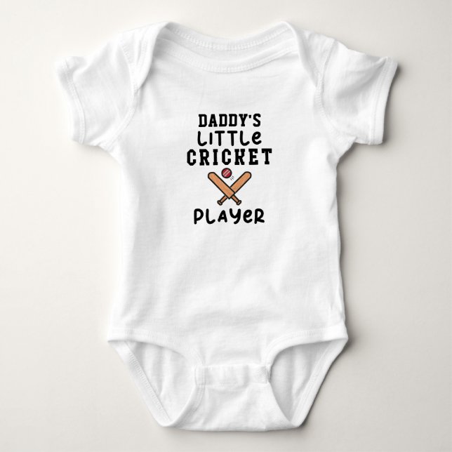 Daddys kleiner Cricket-Spieler | Cricket Baby Strampler (Vorderseite)