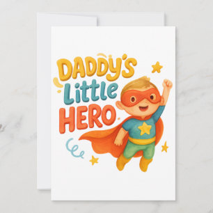 Daddys kleiner Held - Super Kid Cartoon Design Save The Date