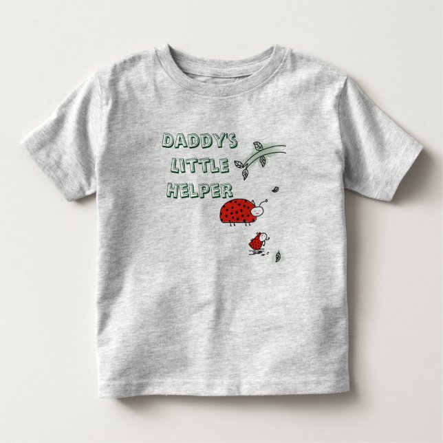 Daddy's kleiner Helfer Lady Bug cooles benutzerdef Kleinkind T-shirt (Vorderseite)