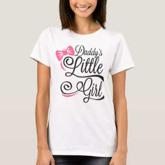 Daddys kleines Mädchen rosa Bogen Schrift T-Shirt