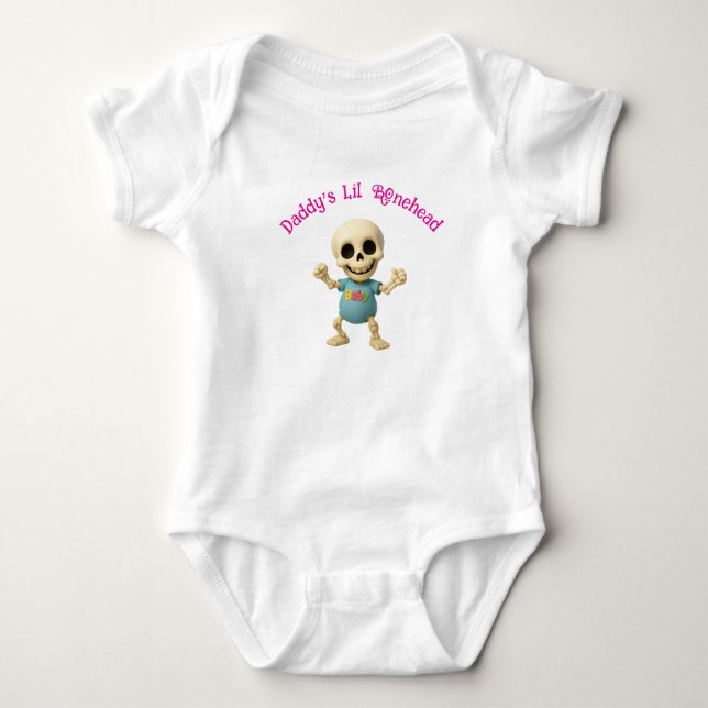 Daddy's Lil Bonehead Girl's Baby Bodysuit Baby Strampler (Vorderseite)