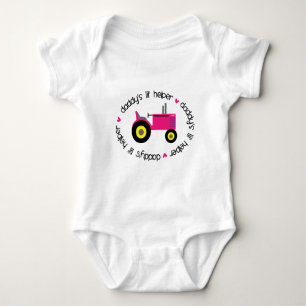Daddy's Lil Helper Tractor Girl Baby Strampler