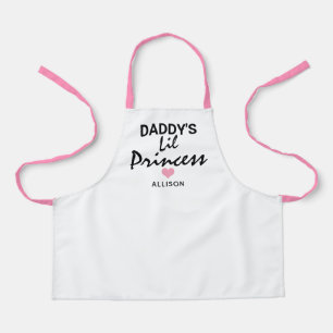 Daddy's Lil Princess Pink Heart Valentines Name Schürze