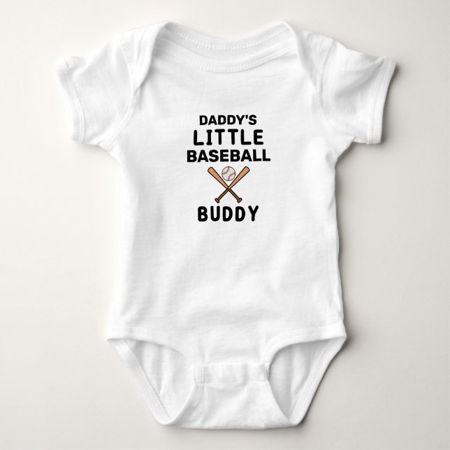 Daddy's Little Baseball Buddy Baby Strampler (Vorderseite)