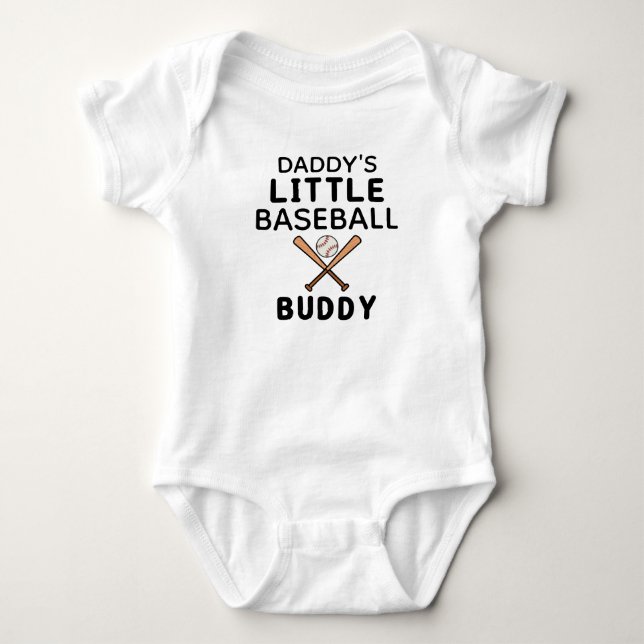 Daddy's Little Baseball Buddy | Niedlich Baseball Baby Strampler (Vorderseite)