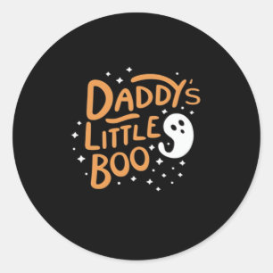 Daddy's Little Boo, Happy Halloween Runder Aufkleber