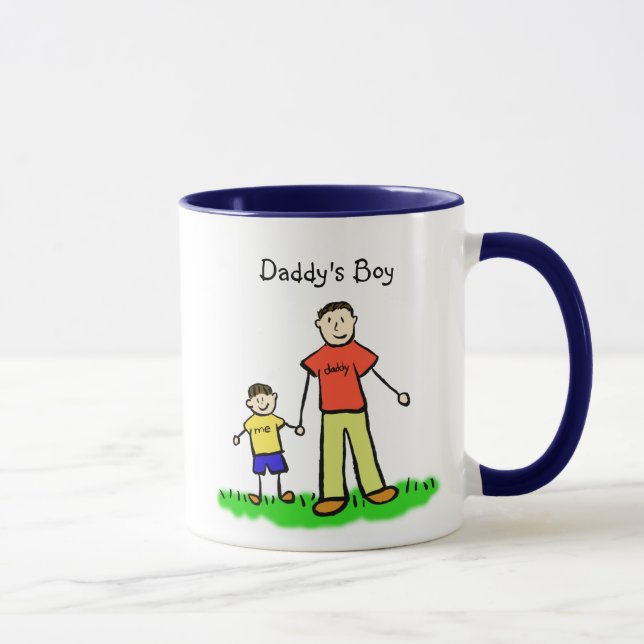 Daddy's Little Boy Tasse (Brünett anpassen) (Rechts)