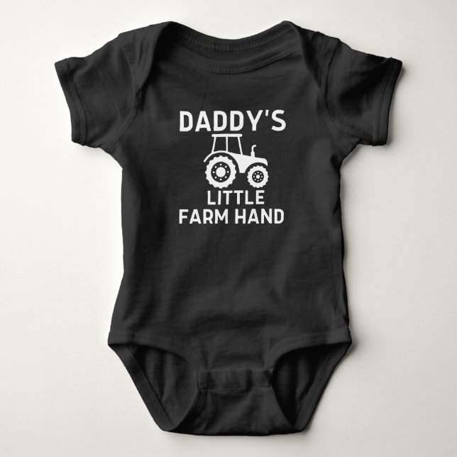 Daddy's Little Farm Hand Funny Traktor Baby Gesche Strampler (Vorderseite)