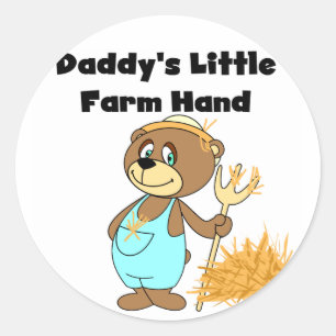 Daddy's Little Farm Hand Tshirts und Geschenke Runder Aufkleber