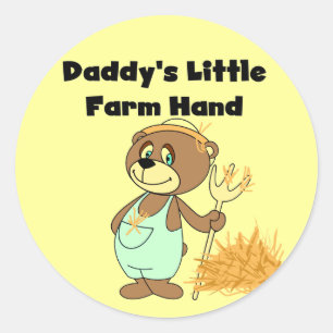Daddy's Little Farm Hand Tshirts und Geschenke Runder Aufkleber
