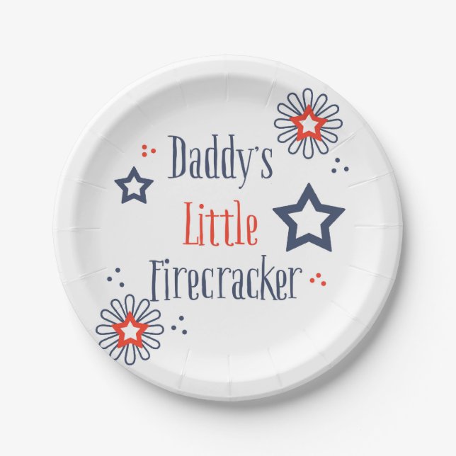 Daddy's Little Firecracker Pappteller (Vorderseite)