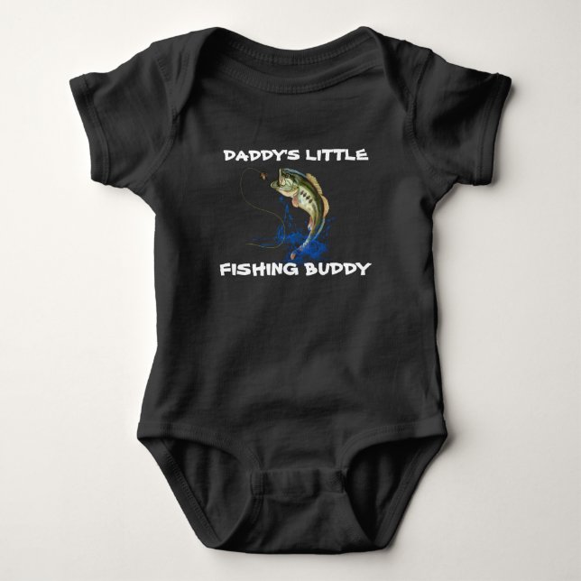 Daddys Little Fishing Buddy Baby Bodysuit Strampler (Vorderseite)