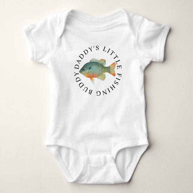 Daddys Little Fishing Buddy Baby Bodysuit Strampler (Vorderseite)