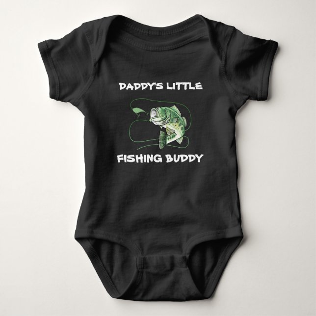 Daddys Little Fishing Buddy Baby Strampler (Vorderseite)