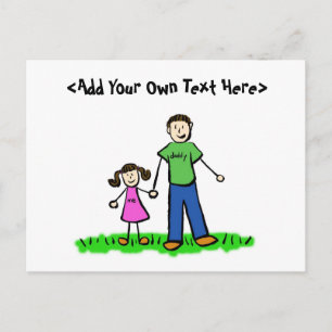 Daddy's Little Girl Postcard (Brünett) Einladungspostkarte