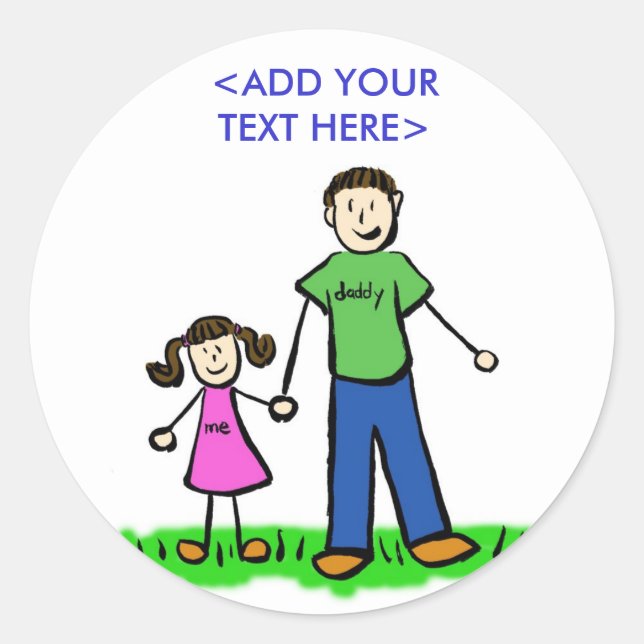 Daddy's Little Girl Sticker (Brünett) (Vorderseite)